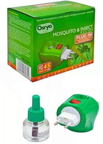 Plug-in Mosquito Repellent Plug-in Insect Killer for Home & Travel Lasts for up to 45 Nights per Refill | Includes 1 Refill Long Lasting Performance | 1 Pack - Osrya