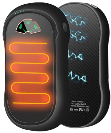Hand Warmers Rechargeable, 2 Pack Magnetic Electric Hand Warmer, 3 Levels Heating Portable Electronic Pocket Heater, 5000mAh*2Packs, USB Pocket Hand Warmer Gift for Women, Men, Outdoor Sports, Camping