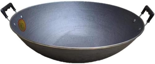 WOTZOV Padella Antiaderente, Wok binaurale, Padella Antiaderente Comfort Iron Spessa con Manico per fornelli a Gas，40CM
