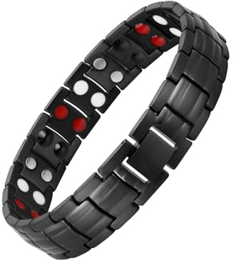 TDEXI Magnetarmband Herren Doppelreihiges Titanarmband Ultra-Stärke-Magnete mit Einstellwerkzeug und Geschenkbox