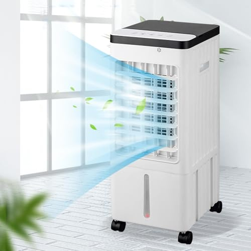 Enfriador de aire evaporativo, aire acondicionado portátil con control remoto, 3 velocidades, silencioso para dormitorio y oficina