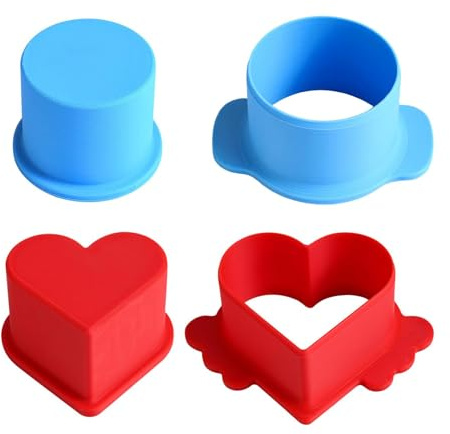 Geavonyg Utensile da Forno Professionale Set Stampi per Torte A Forma Rotonda E A Cuore con Pulsanti Dolci da Dessert Uniformi A Stampi Dessert Fatti in Casa La Cottura