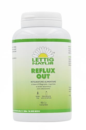 REFLUX OUT – Integratore Alimentare per il Benessere Digestivo con Magnesio, Lentisco, Liquirizia Deglicirizzata e Acido Ialuronico – 90 Compresse