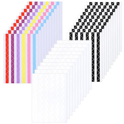 Elegaperma 3060 Stück Fotoecken Selbstklebend, Photo Corners Self-Adhesive | Bunte Fotoecken zum Kleben für Fotos-einkleben, Fotos-organisieren, Scrapbook, Diy-bastelarbeiten, 30 Blätter