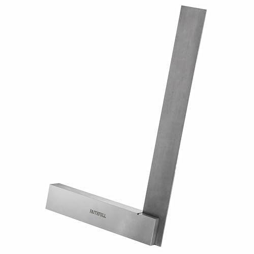 Faithfull Engineers Steel Try Square 225mm (9in) – Precision Ground, Hardened Steel Blade, Accurate Marking, Measuring & Layout Tool for Metalworking & Woodworking