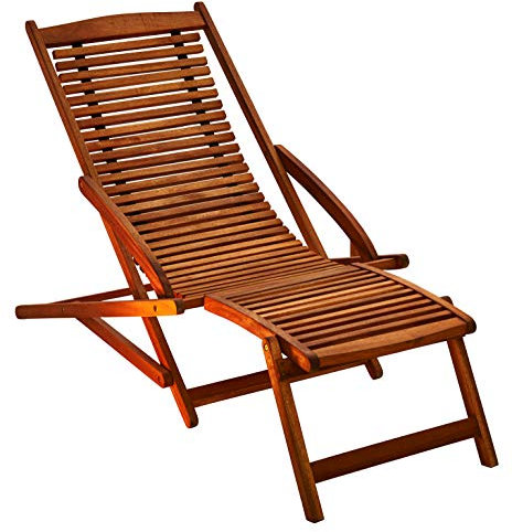 SAM Gartenliege Fuki aus Akazie, Sonnenliege aus Holz, Liegestuhl, Deckchair geölt, massives Gartenmöbel