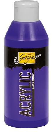 KREUL 84214 - Solo Goya Acrylic violett, 250 ml Flasche, cremige vielseitig einsetzbare Acrylfarbe in Studienqualität, auf Wasserbasis, schnell und matt trocknend, gut deckend, wasserfest