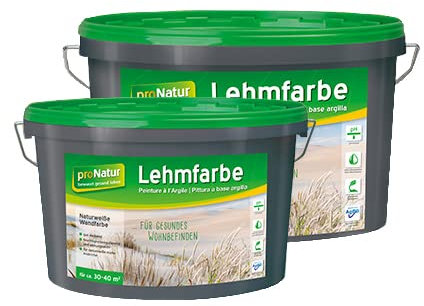 pronatur Lehmfarbe Naturfarbe Wandfarbe weiß 10l