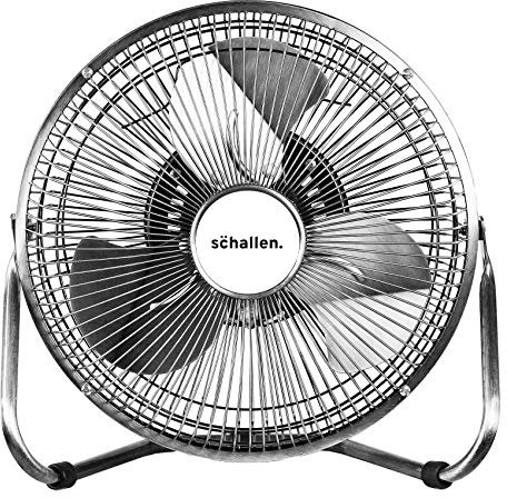 Schallen Chrome Silver Metal High Velocity Cold Air Circulator Adjustable Floor Fan with 3 Speed Settings (9)