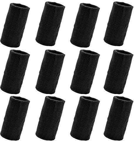 GOGO 12 st 15 cm handled svettband armband för fotboll basket löpning svart