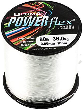 Ultima Powerflex Hohe Festigkeit Schlagschnur 115gr Spule, Transparent, 0.80mm-80.0lb/36.0kg