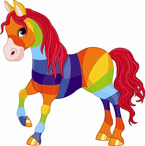 U24 Aufkleber Regenbogen Pferd Autoaufkleber Sticker