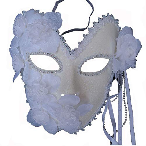 zjpnow Venezianische Maske mit Blumenmuster, volle Gesichts-Spitze, Augenmaske für Damen, Kostüm