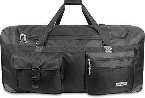 normani Stabile Reisetasche Trolley Big Size XL 80-150 Liter mit 2 Rollen –Robust und wasserabweisend - Leichter Reisetrolley XL Tasche NEU Verschiedene Größen Schwarz / 100 Liter XXL