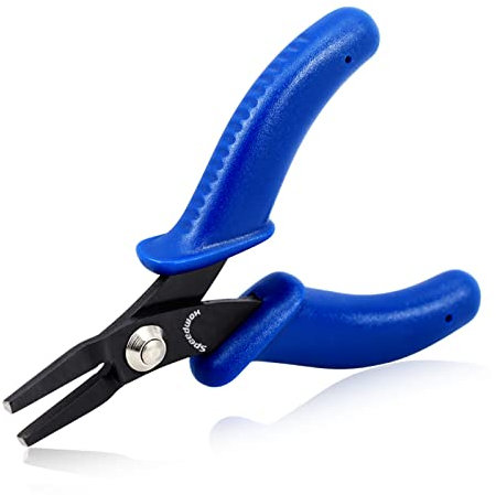 SPEEDWOX Mini-Flachzange Nadelzange 10,2 cm Kettenzange Mikro-Taschenzange kleine glatte Backen Miniatur-Zange Schmuckherstellung Draht Arbeitswerkzeug mit Feder Handwerk Perlenarbeiten