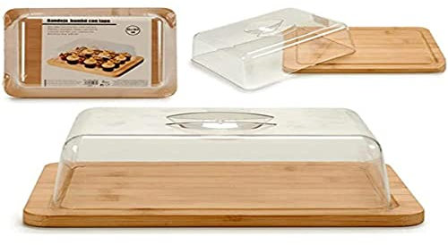Rectangular Bamboo Cheese Tray and Acrylic Bell