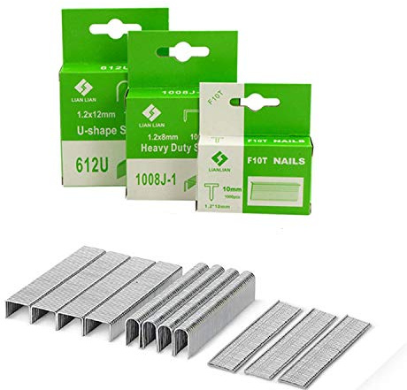 Meiyijia - 5000 Tackerklammern - Typ T -2000PCS / Typ D 2000PCS, Typ U 1000PCS - Heftklammern Perfekt für die Meisten Standardhefter