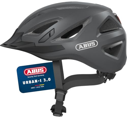 ABUS Urban-I 3.0 city helmet - bike helmet with rear light, peak and magnetic fastener - for men and women