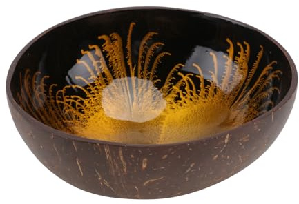 TOPBATHY Natural Coconut Shell Bowl 5.51In Eco-Friendly Candy Container Nuts Holder Decorative Storage Bowl with Unique Pattern for Home Office Desktop