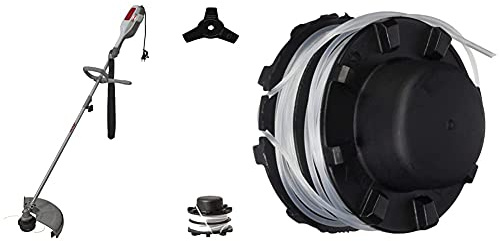 Ikra Elektro Sense Rasensense IES 1000 C Schnittkreis 37cm 1.000W inkl. Fadenspule Dickichtmesser Schultergurt, W, 230 V & 78001692 Ersatzspule (DA-F17) Fadenspule für Sense IES 1000 C