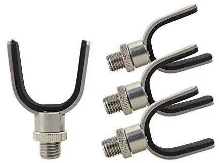 Hirisi Tackle Karpfenangelrutenauflage, Edelstahl, 4 Stück, U-förmiger Kopf, Silber, Angelzubehör, Rutenhalter, Rutenauflagengreifer, Angelrutenauflage