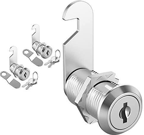 inBovoga 2 Pack Schrankschlösser mit Schlüsseln, 1-1/8 Cam Lock gleichschließend, sichere Dateien Schubladen Mailbox RV ToolBox Lock Ersatzschlösser, Zinklegierung