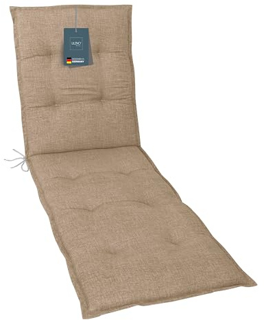 LILENO HOME Sonnenliegenauflage als 1. Set in Hellbraun - perfekt für Strandliege - Auflage für Gartenliege (190 x 60 x 6 cm)