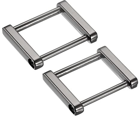 sourcing map 2Stk. Geldbörse Ringe 35mm Metall Schraube Schäkel Ersatz Schnallen schwarz