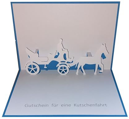 Gutschein für eine Kutschenfahrt, Pop up Karte