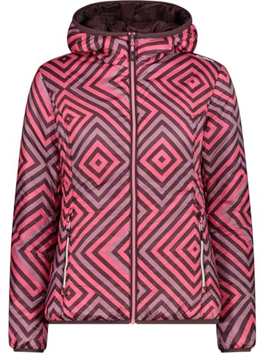 CMP - Damen-Wendejacke mit fester Kapuze, Pflaume-Rouge-Pink Fluo, D38