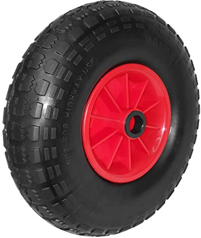 12 Wheel 4.00-6 PU Puncture Proof Solid Wheel - 20mm Bore - 13 x 4 Heavy Duty Replacement for Sack Truck, Garden Trolley. Wheelbarrow. Go Cart, Trailer, Truck