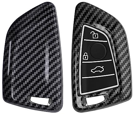 kwmobile Autoschlüssel Hülle kompatibel mit BMW 3-Tasten Smart Key Autoschlüssel - Hardcover Schutzhülle Schlüsselhülle Cover in Schwarz