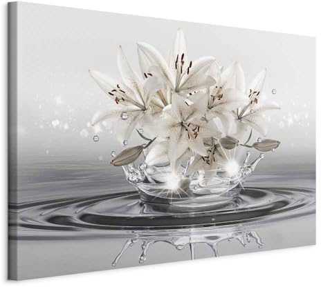 B&D XXL - Leinwandbild Spa Zen Wasser, 120x80 cm, 1-teilig, Schlafzimmer | Hochwertige Leinwand, sofort aufhängbar, ideal fürs Wohn- oder Schlafzimmer, wasserfest und lichtecht, langlebig, stilvoll