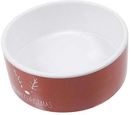 Toddmomy 1pièce Bol Céramique pour Animaux avec Motif Élan Conteneur Alimentaire pour Chiens Et Chats Design Adorable pour Noël Évite La Pression sur Estomac Matériau Céramique De