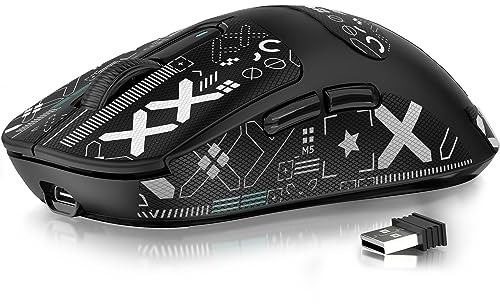 ATTACK SHARK X3 49g Superlight Mouse with Strap, PixArt PAW3395 Gaming Sensor, BT/2.4G Wireless/Wired Gaming Mouse, 6 Adjustable DPI 26000, 200 Hrs Battery, Office Mouse for Win11/Xbox/PS/Mac (Black)