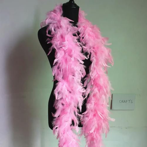 ORGEFY 50 g, 2 m/Streifen, Dicke Federboa, Federparty-Kleidung Rosa