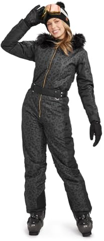 Tipsy Elves Women's Midnight Leopard Ski Suit Size Medium