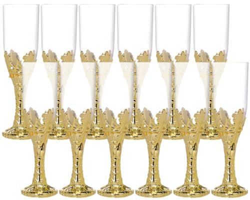 STOBAZA 12pcs Vintage Chalice Goblet, Golden Plastic Wine Glasses Wine Goblet Medieval Wine Cups King Party Candy Jar Worship Altar Cup for Church Christmas Communion