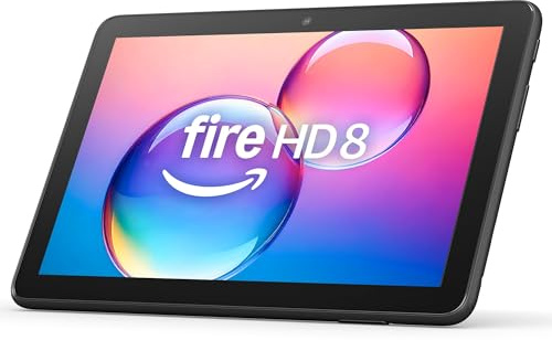 Like-New Amazon Fire HD 8 tablet (newest model), 8” HD Display, 3GB memory, 32GB, designed for portable entertainment, Black