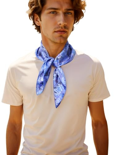 Prettystern Unisex-scarf, handrullad, 100 % siden, sommarscarf, liten sidenscarf, 53/53 cm, 14mm spessore, laminato a mano