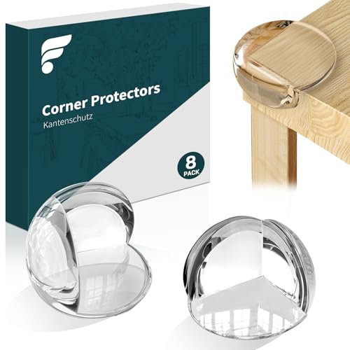 shinfly Paraspigoli per Bambini, 8 Pezzi Copri Angoli per Bambini in Gomma, Rotondo Trasparenti Copri Spigoli Con Forte Adesivo per Tavolo Mobili Sicurezza Casa