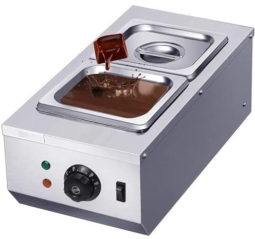 Olla para derretir Chocolate de Doble Tanque, máquina templadora de Chocolate de 800 W con Control de Temperatura (30~80 ℃), máquina Comercial para derretir Chocolate para Restaurante, hogar