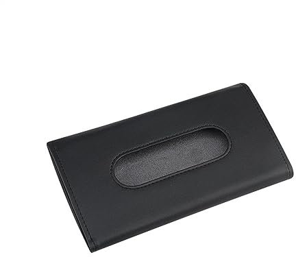 Kosmetiktücher Box Auto Visier Tissue Halter PU Leder Hängen Papier Handtuch Clip Serviette Halter Rücksitz Tissue Fall Innen Zubehör für Esszimmer Badezimmer Schlafzimmer(Black with Clip)