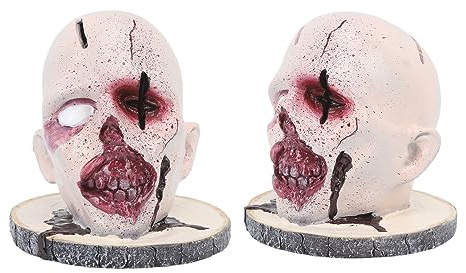 Topyond Horror Totenkopf-Messerhalter, Halloween-Küchenaufbewahrung, Kopfhalter,Universal Messerblock, dekorativ, Horrorkopf, Küchenaufbewahrungsregal für Zuhause,Küchenmesser-Block