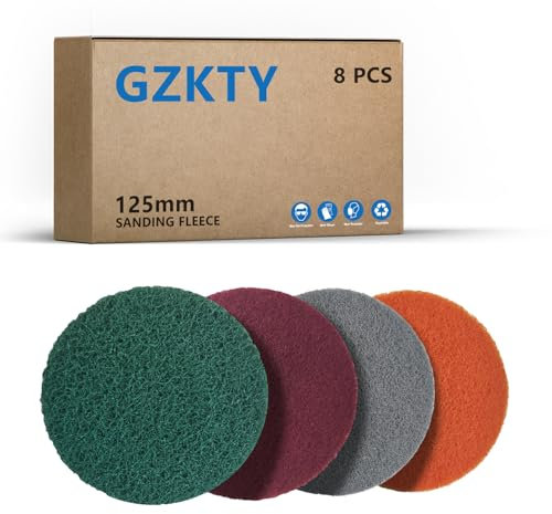GZKTY 8 pezzi di 125mm Spugne Abrasive per legno, metallo, plastica e altri materiali. Grossa : P80-100, P150-180, P250-300, P600-700