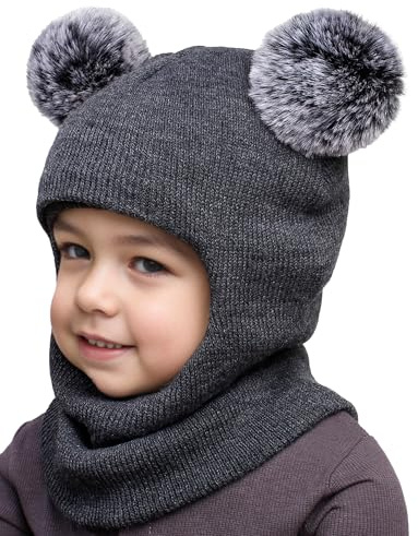 Happy Cherry Wintermütze Kinder Schlupfmütze Baby Schalmütze Wintermütze Mädchen Jungen Beanie Mütze Balaclava