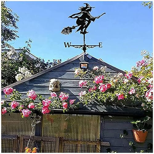 Wetterhexe, Wetterhahn Metall FüR Dach, Böse Hexe Dachschmuck, Wetterhahn FüR Dach, für Hof und Garten Halloween Festdekoration
