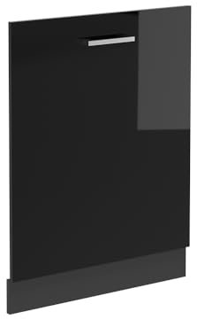 Vicco Pannello frontale della lavastoviglie R-Line, Nero lucido, 60 cm senza piano di lavoro