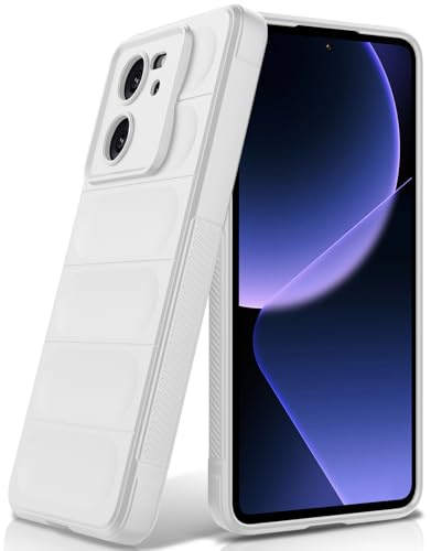 BonYonka Funda de Silicona para Xiaomi 13T/Xiaomi 13T Pro, Blanco | Diseño Ondulado Antigolpes, Forro Interior de Microfibra Antirrayas, Tacto Suave y Sedoso, Protección Militar contra Caídas