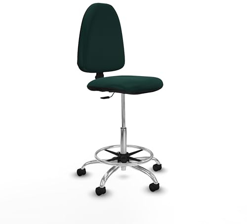 Piqueras y Crespo Taburete Aýna Taburete para Trabajo y Oficina con Respaldo Regulable en Altura, Ideal para Trabajar de pie, soporta hasta 100 Kg